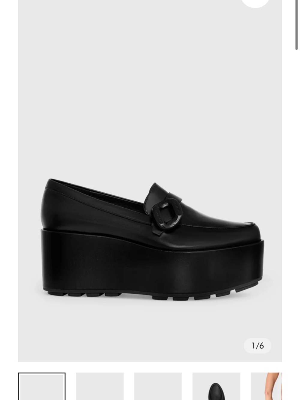 Rebecca Minkoff Black Platform Loafer with Statement Buckle